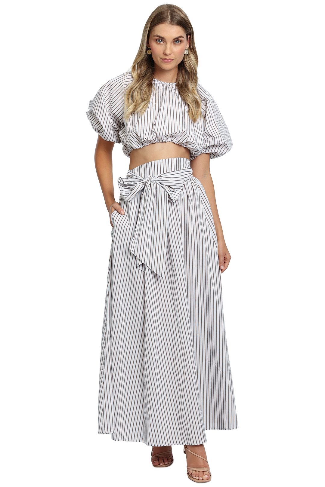 Mink Pink Cassia Top and Skirt Set cropped midi