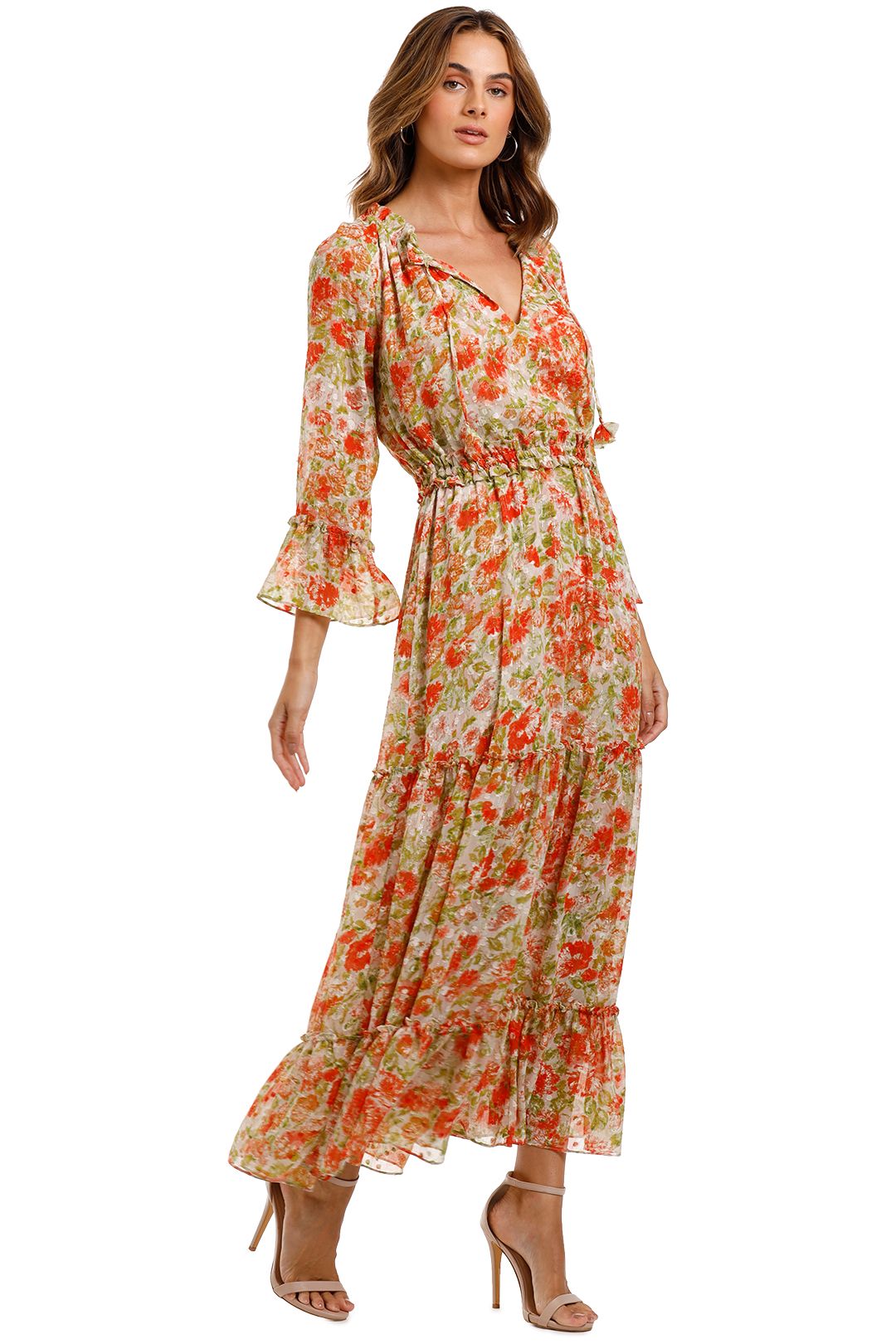 Misa LA Lucinda Dress v neck floral print