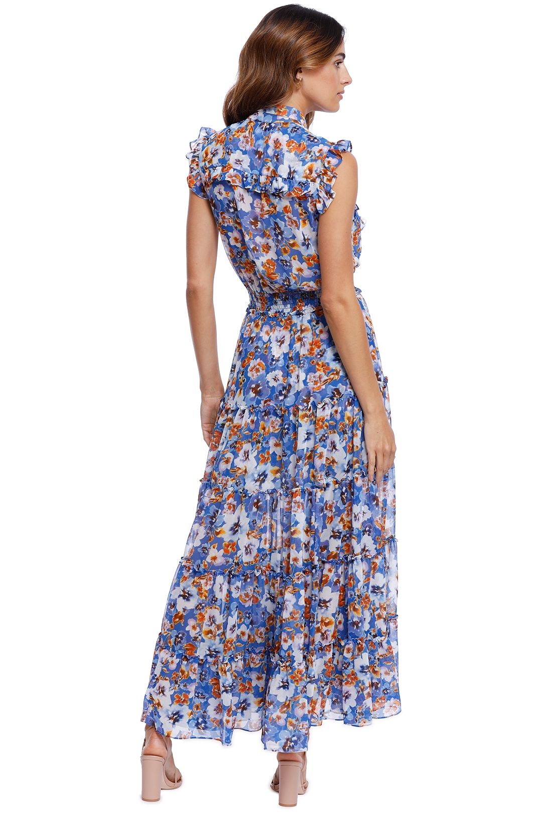 Misa LA Trina Dress Blue Pansy floral
