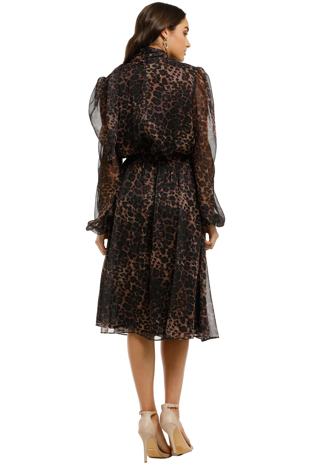 Misha-Collection-Sofia-Dress-Leopard-Back