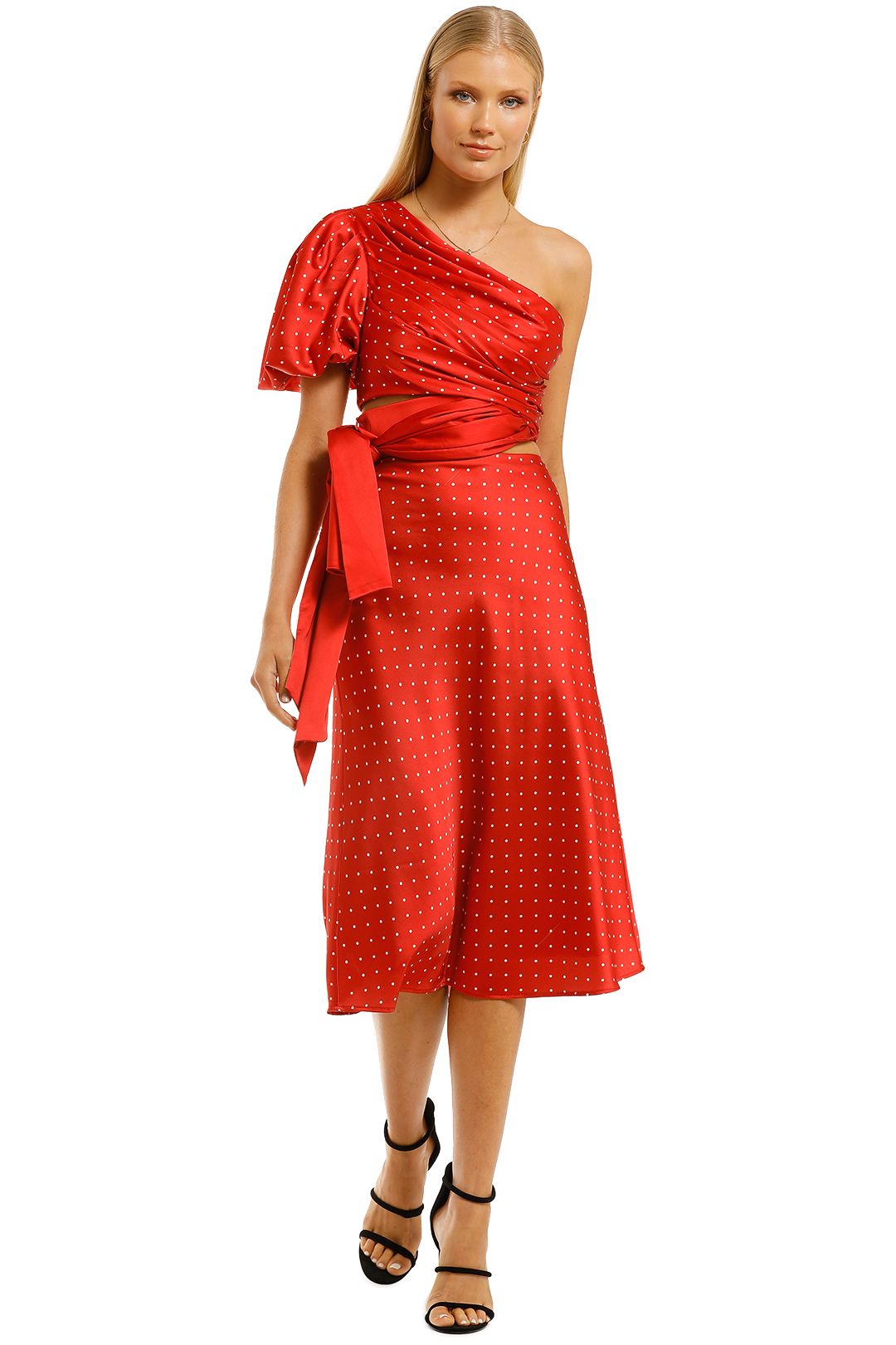 Misha-Dellie-Skirt-and-Toria-Top-Set-Red-Spot-Front
