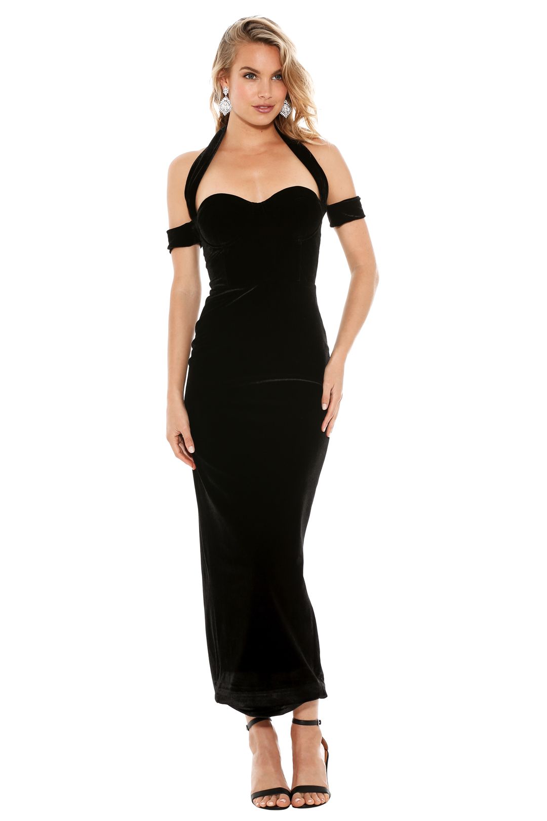 Misha Collection - Angelina Velvet Dress - Front