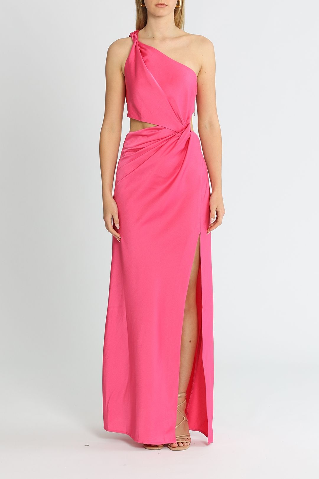 Misha Kristin Gown One Shoulder Neckline