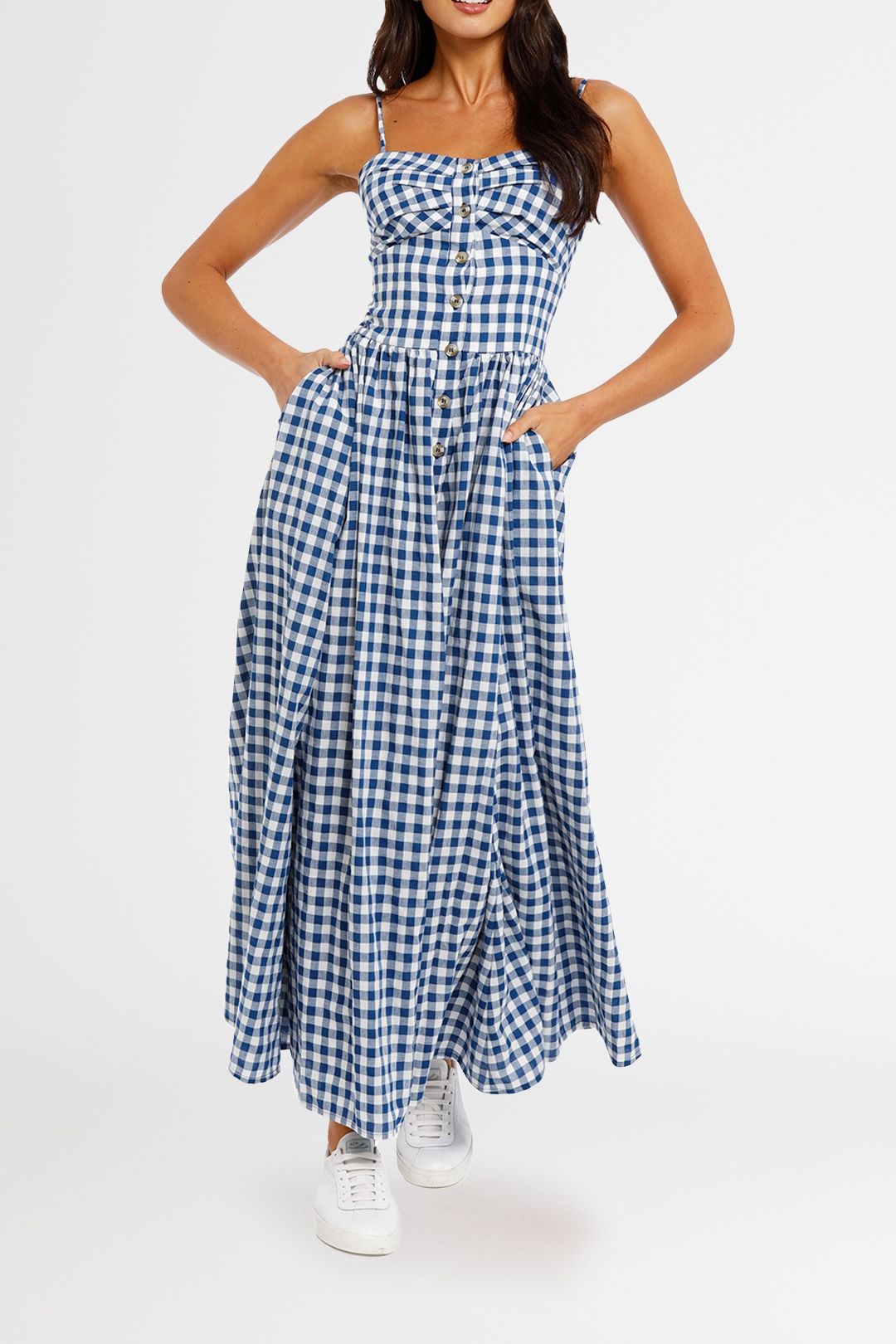 MLM Label Sun Maxi blue check print