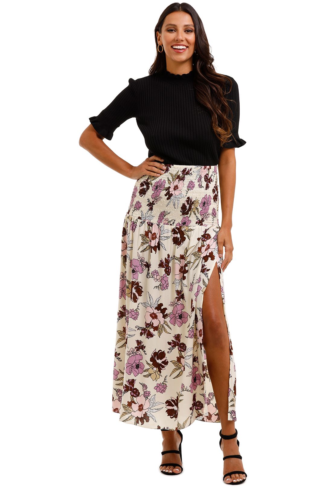 MLM Label Tome Skirt Aster Floral Light High Slit