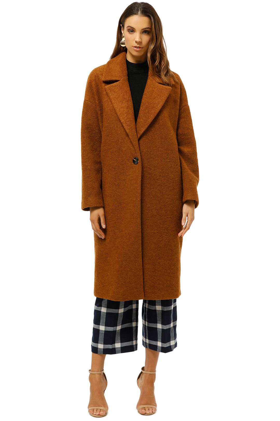 MNG-Unstructured-Virgin-Wool-Coat-Caramel-Front-Closed