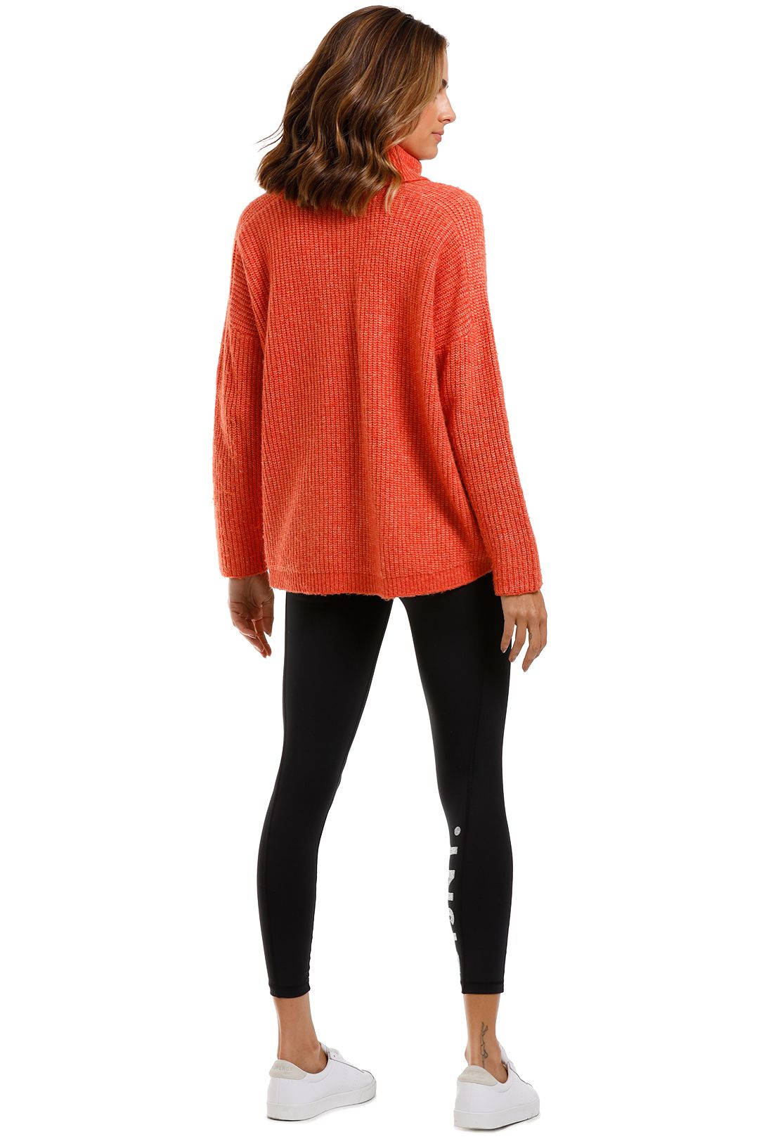 MNG Cowl Neck Sweater Burnt Orange Knit
