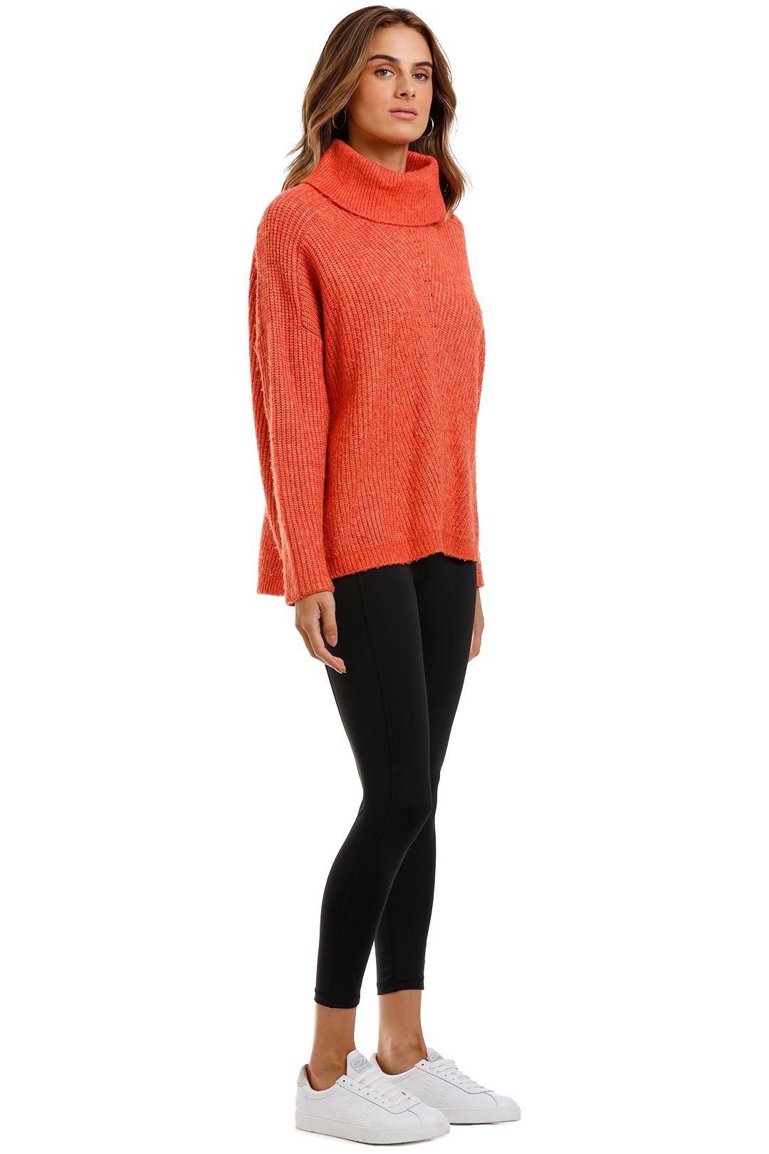 MNG Cowl Neck Sweater Burnt Orange Long Sleeve