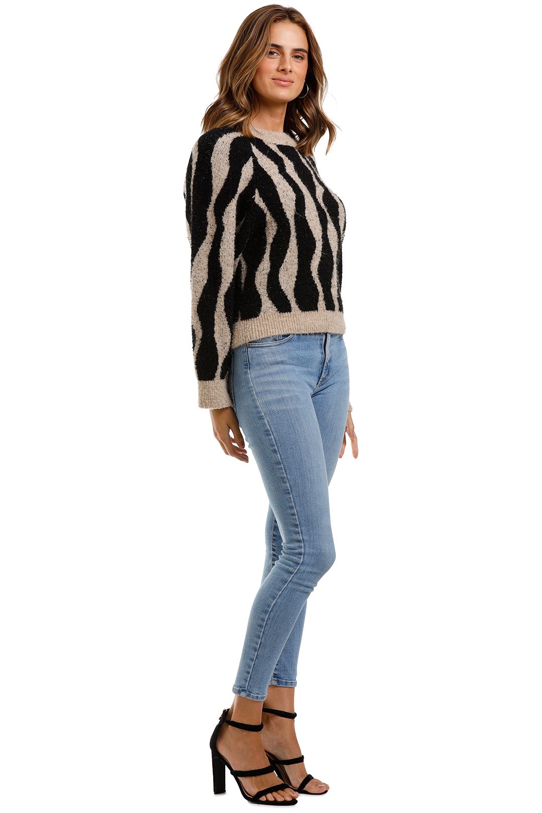 MNG Jacquard Sweater Animal Print Long Sleeve