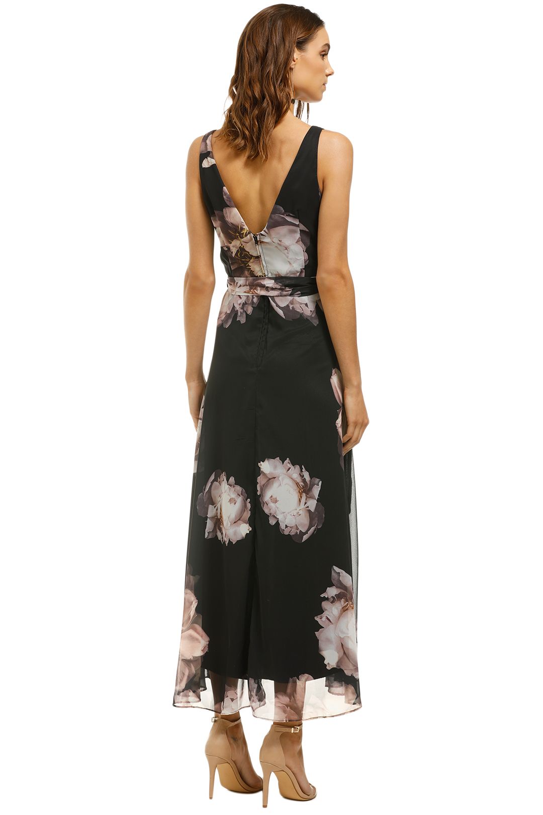 montique rosie print chiffon dress