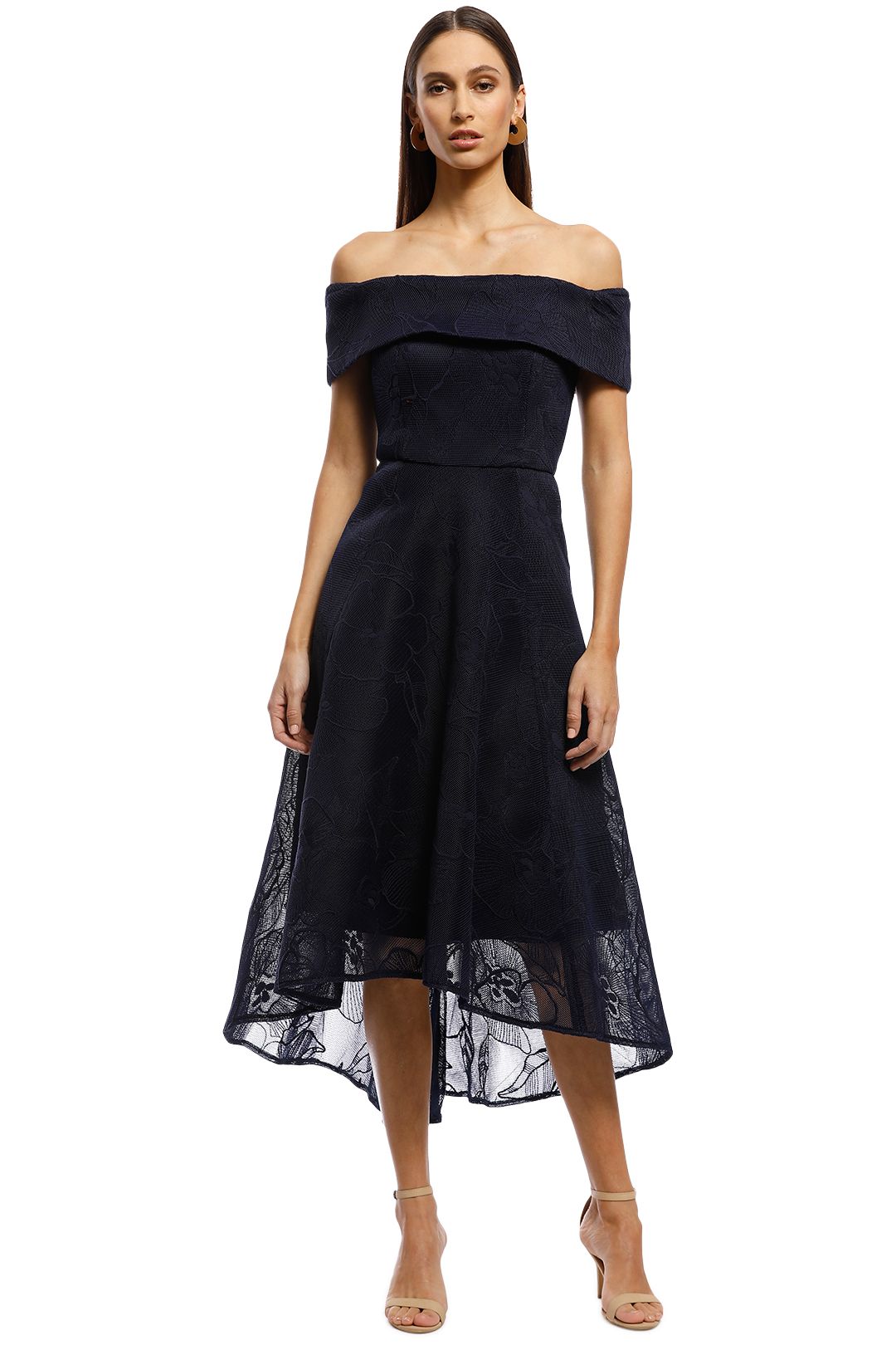 Chiara Hand Beaded Dress in Navy by Montique for Hire