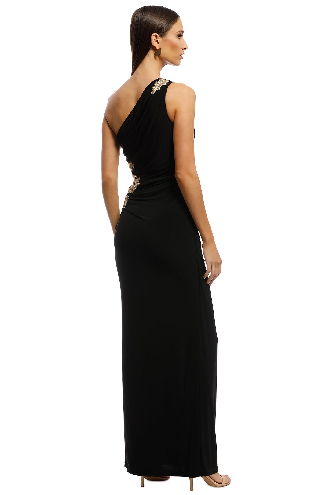 Montique - Donatella Applique Gown - Black - Back