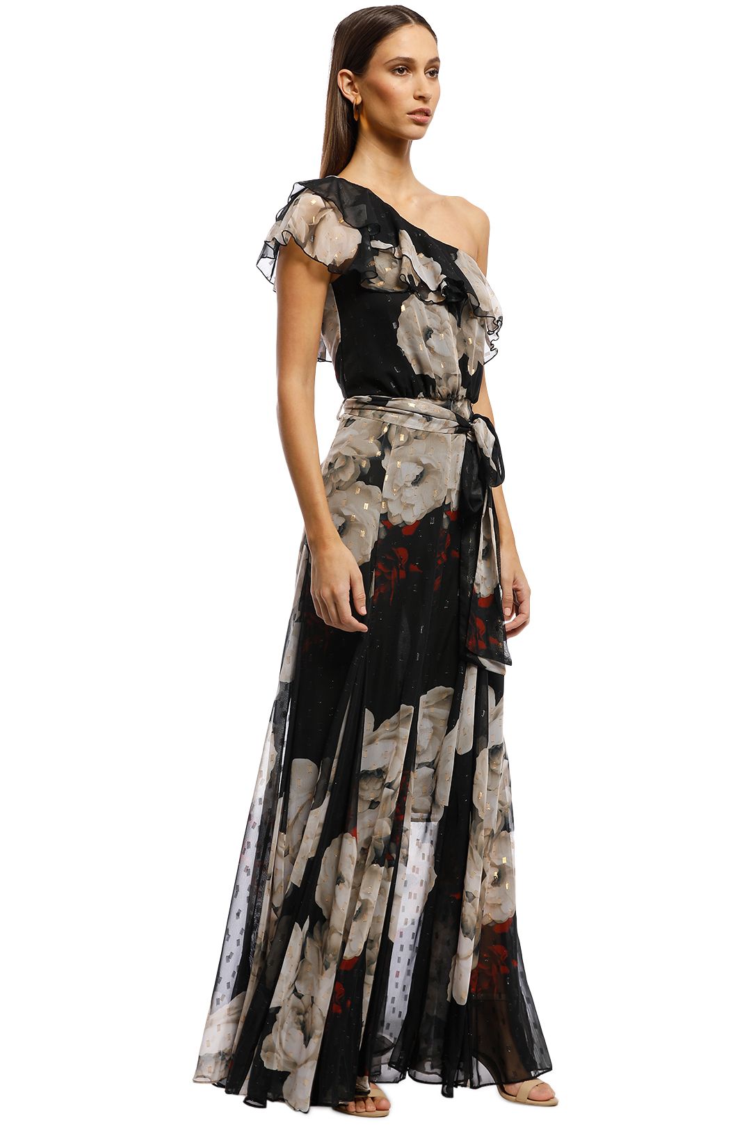 Montique - Inessa Gown - Black Floral - Side