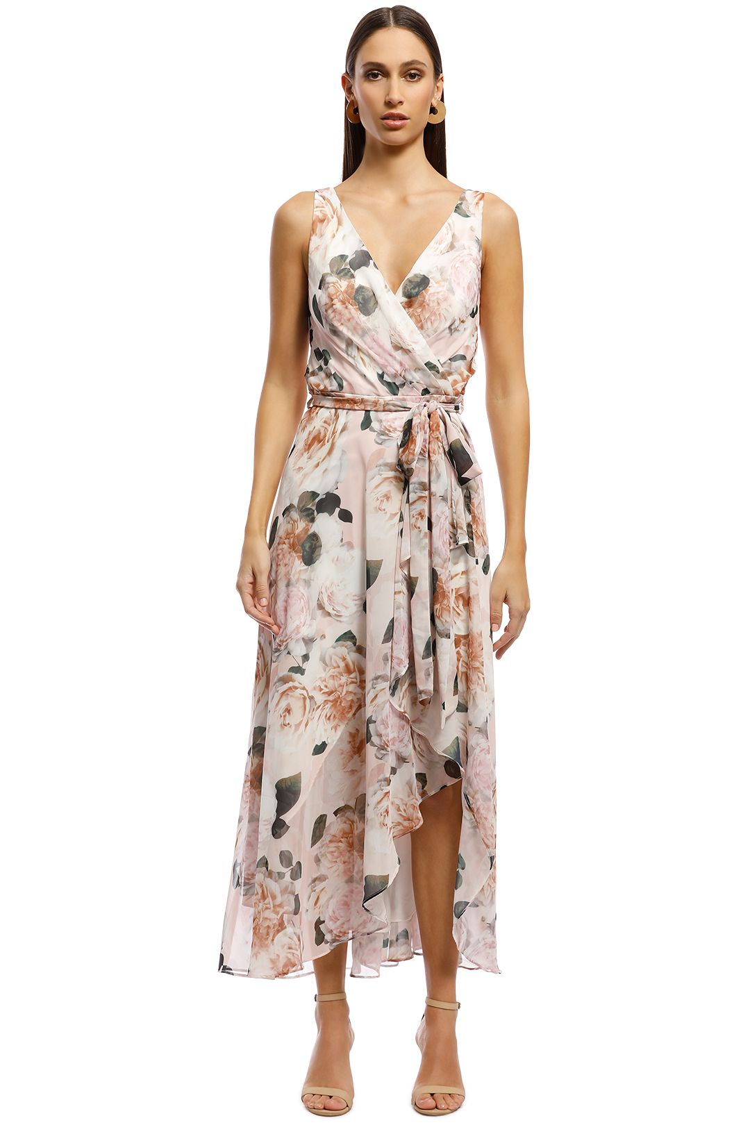 montique rosie print chiffon dress