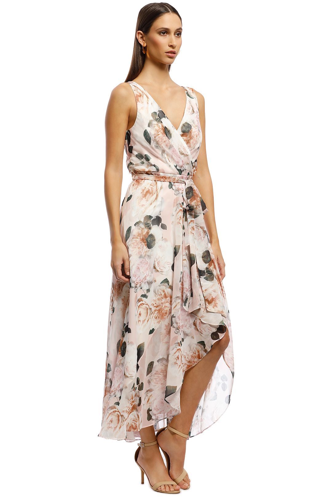 montique rosie print chiffon dress