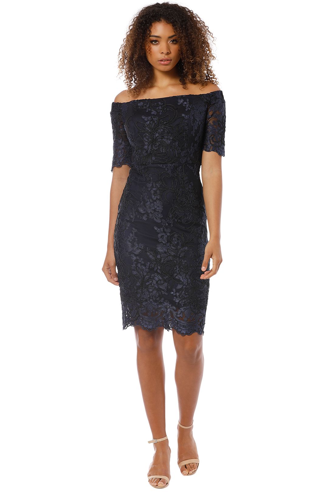 Chiara Hand Beaded Dress in Navy by Montique for Hire