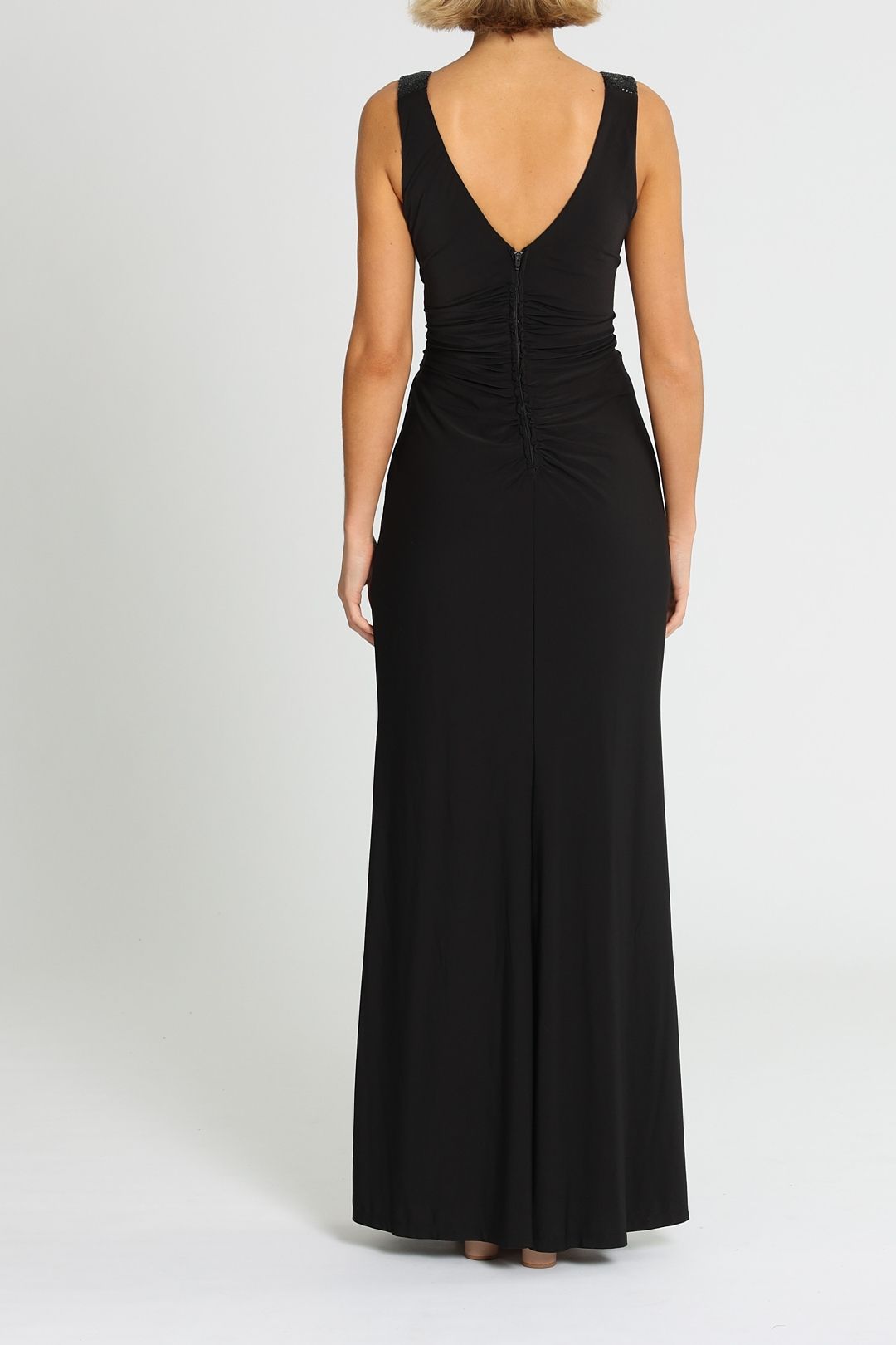 Montique Amalia Jersey Wrap Gown Ruched