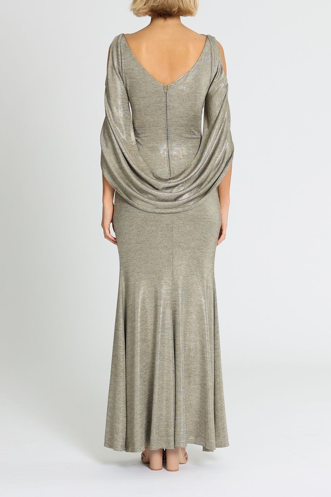 Montique  Lana Metallic Gown Drape