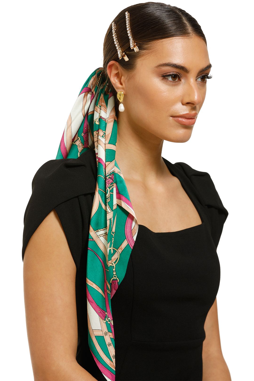 Morgan-and-Taylor-Akira-Scrunchie-With-Long-Tails-Green-Product