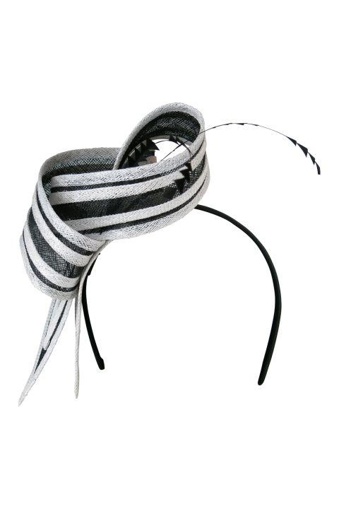 Morgan and Taylor - Chanel Fascinator - Black White - Front