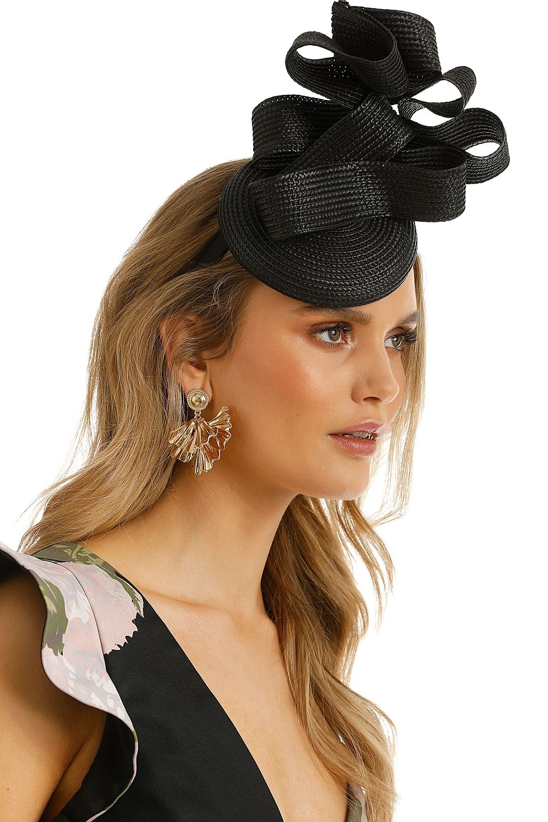 Morgan and Taylor - Stormy Fascinator - Black - Side Model
