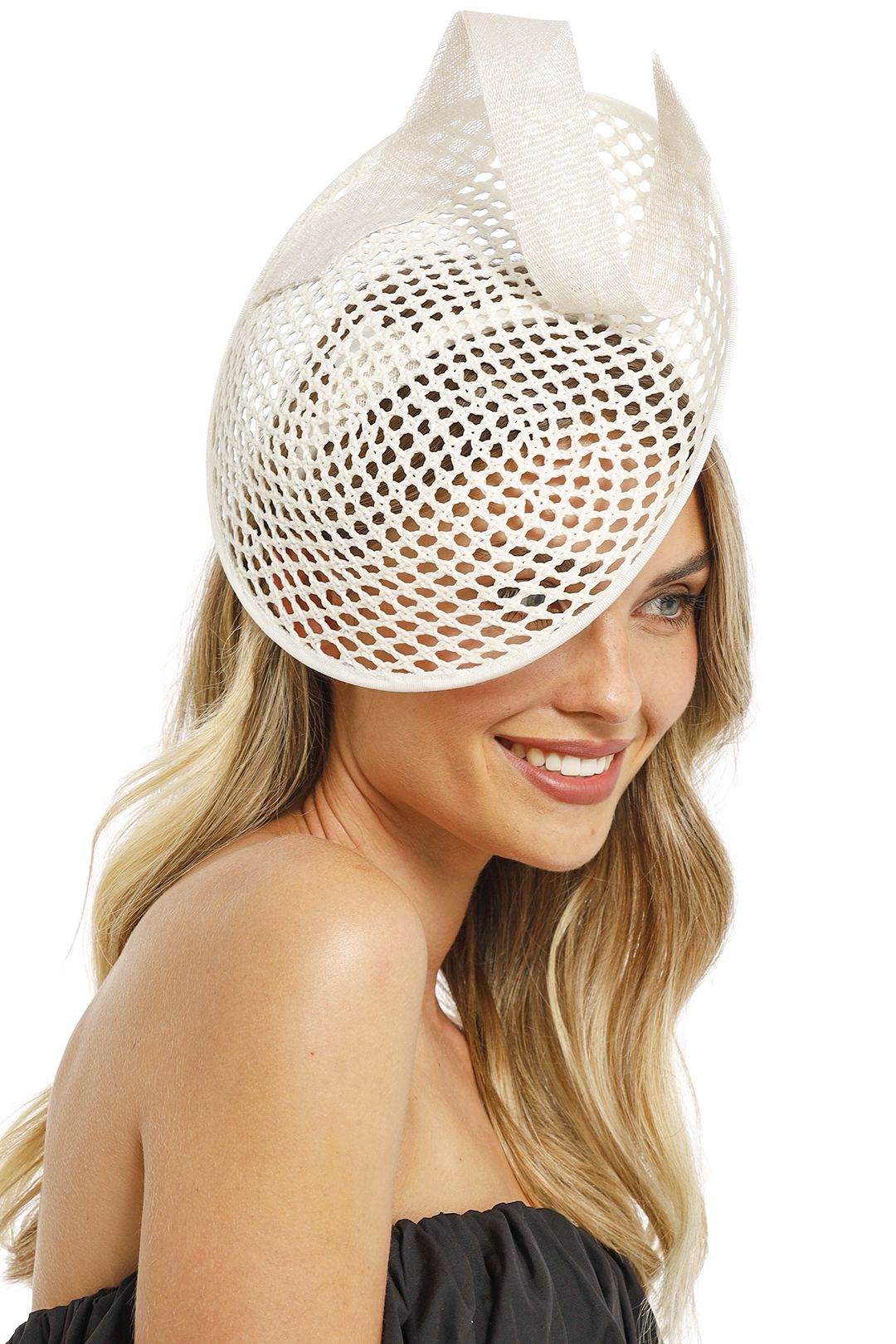 Hire Sabrina Fascinator in White 