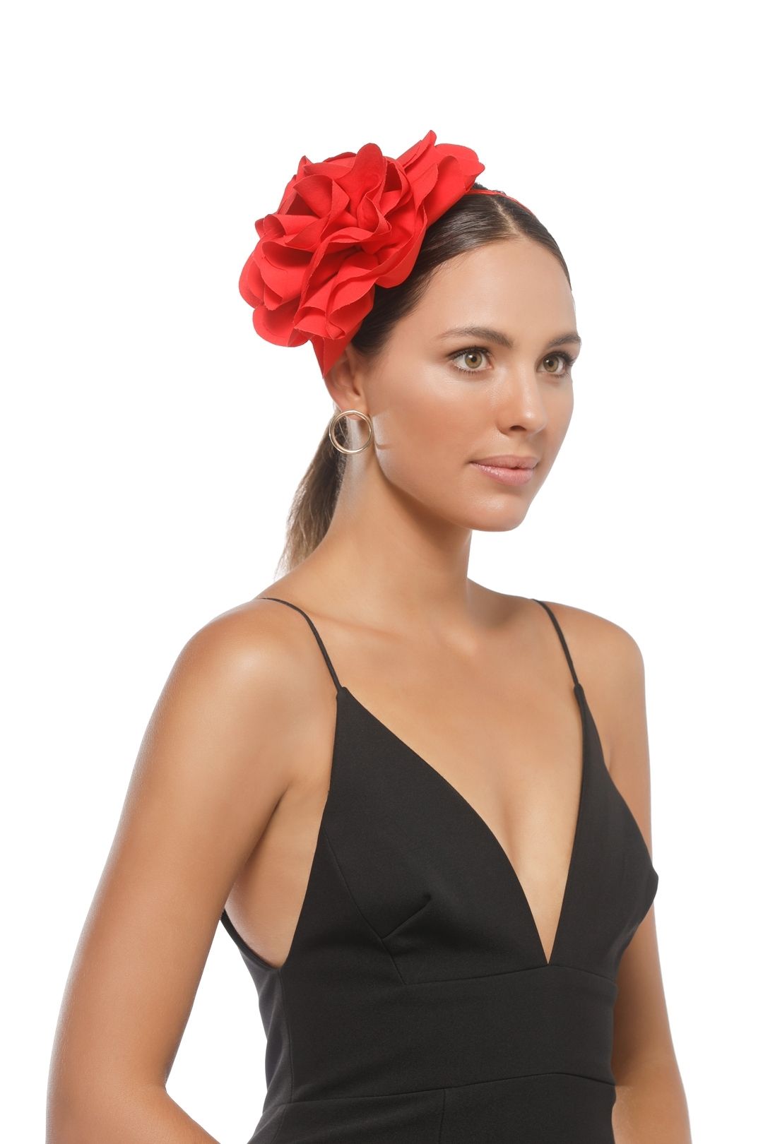 Morgan & Taylor - Amy Fascinator - Red - Side Model