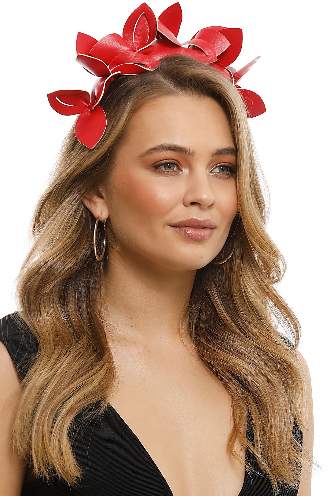 Lavina Fascinator In Red By Morgan And Taylor For Rent 