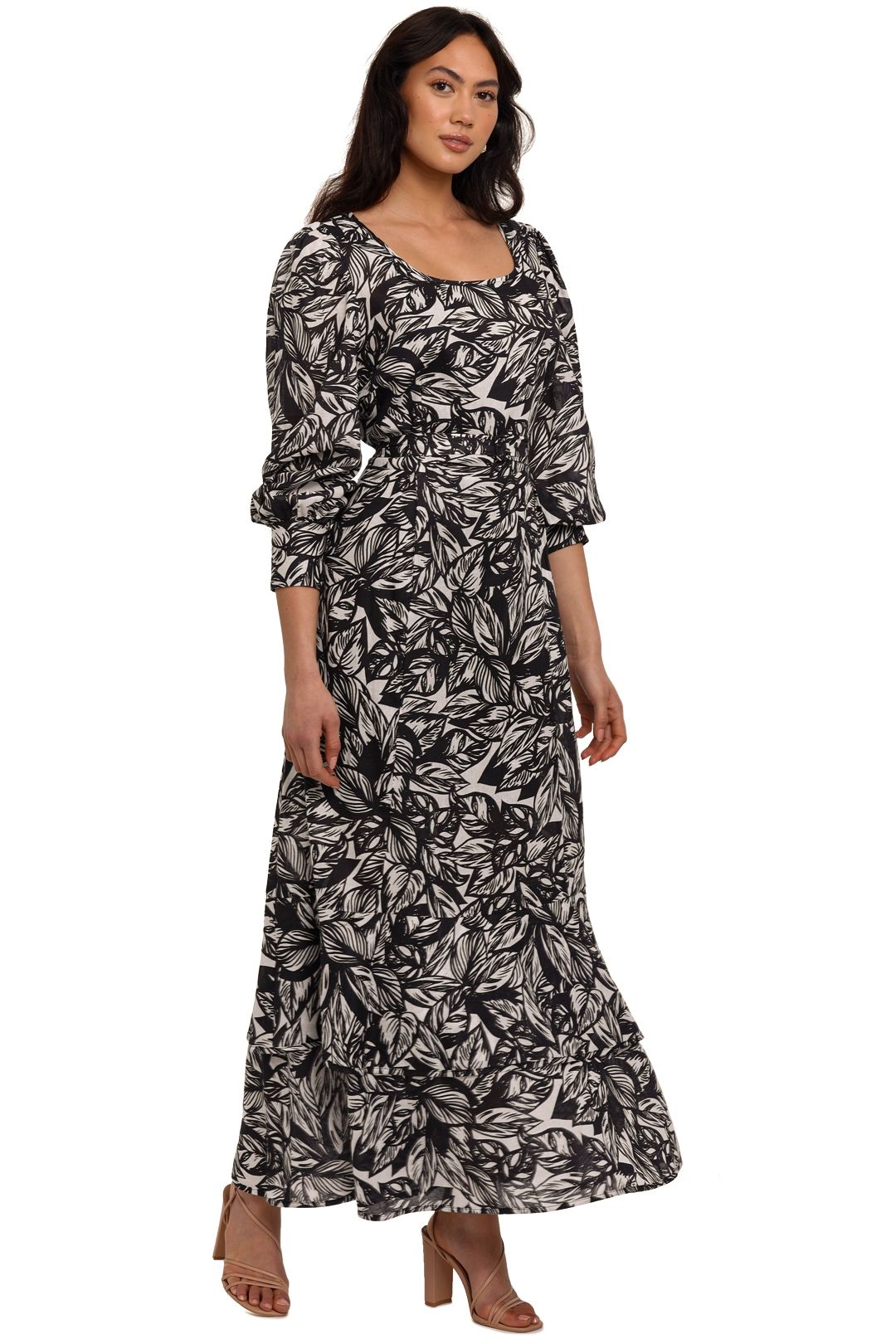 Morrison Kit Printed Maxi Dress Black White