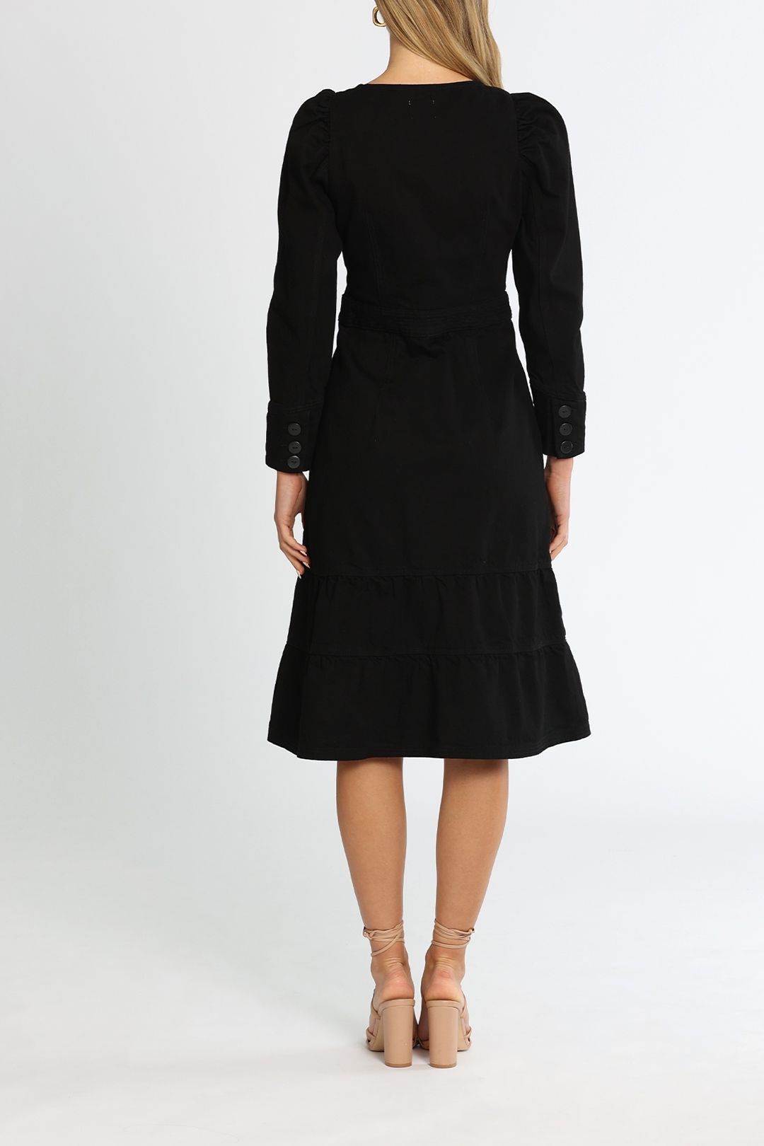 Morrison Max Denim Dress Black Flared Skirt