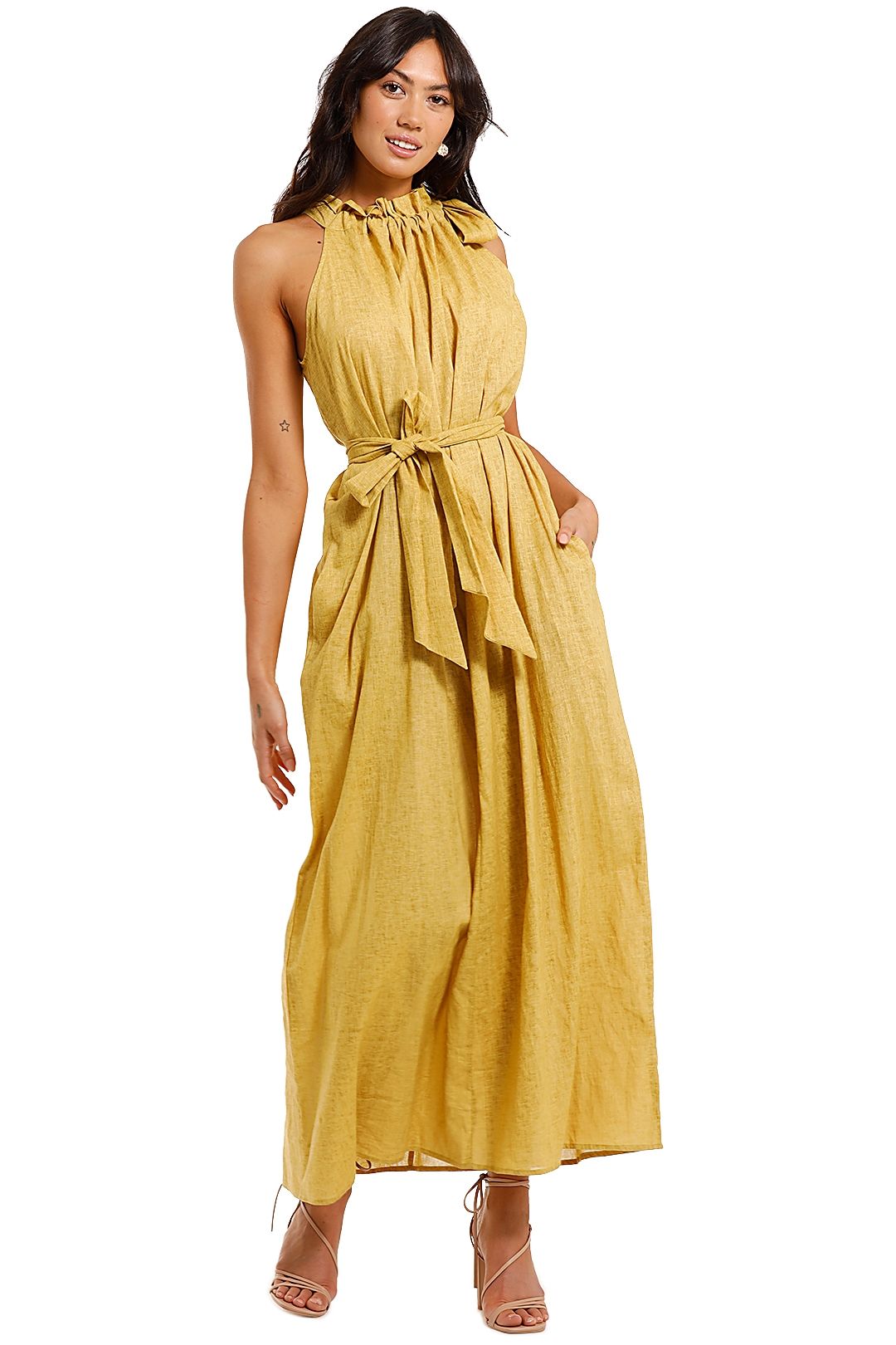Morrison Neve Yellow Maxi Dress belted