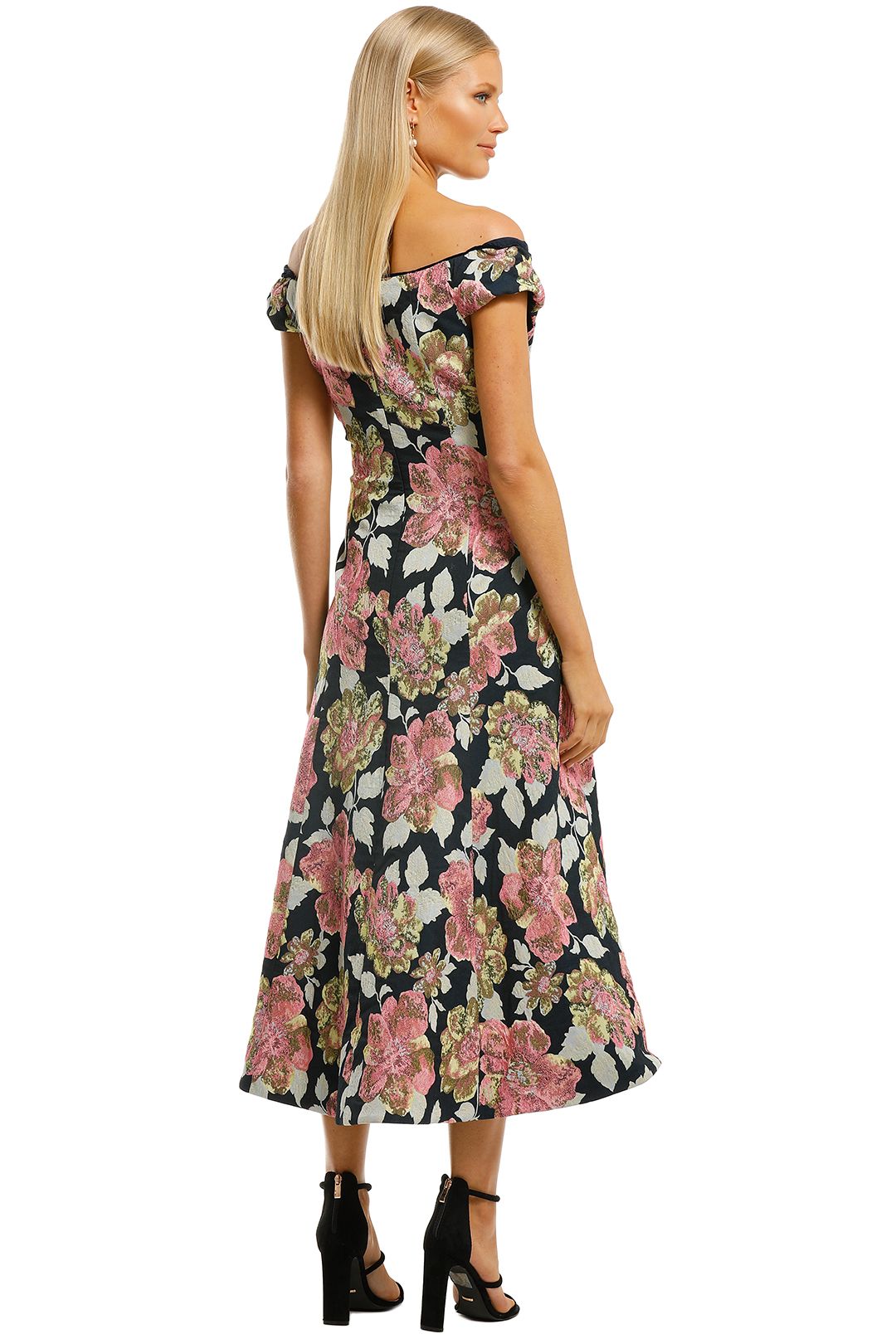 Moss-and-Spy-Beatrice-Midi-A-Line-Dress-Floral-Back