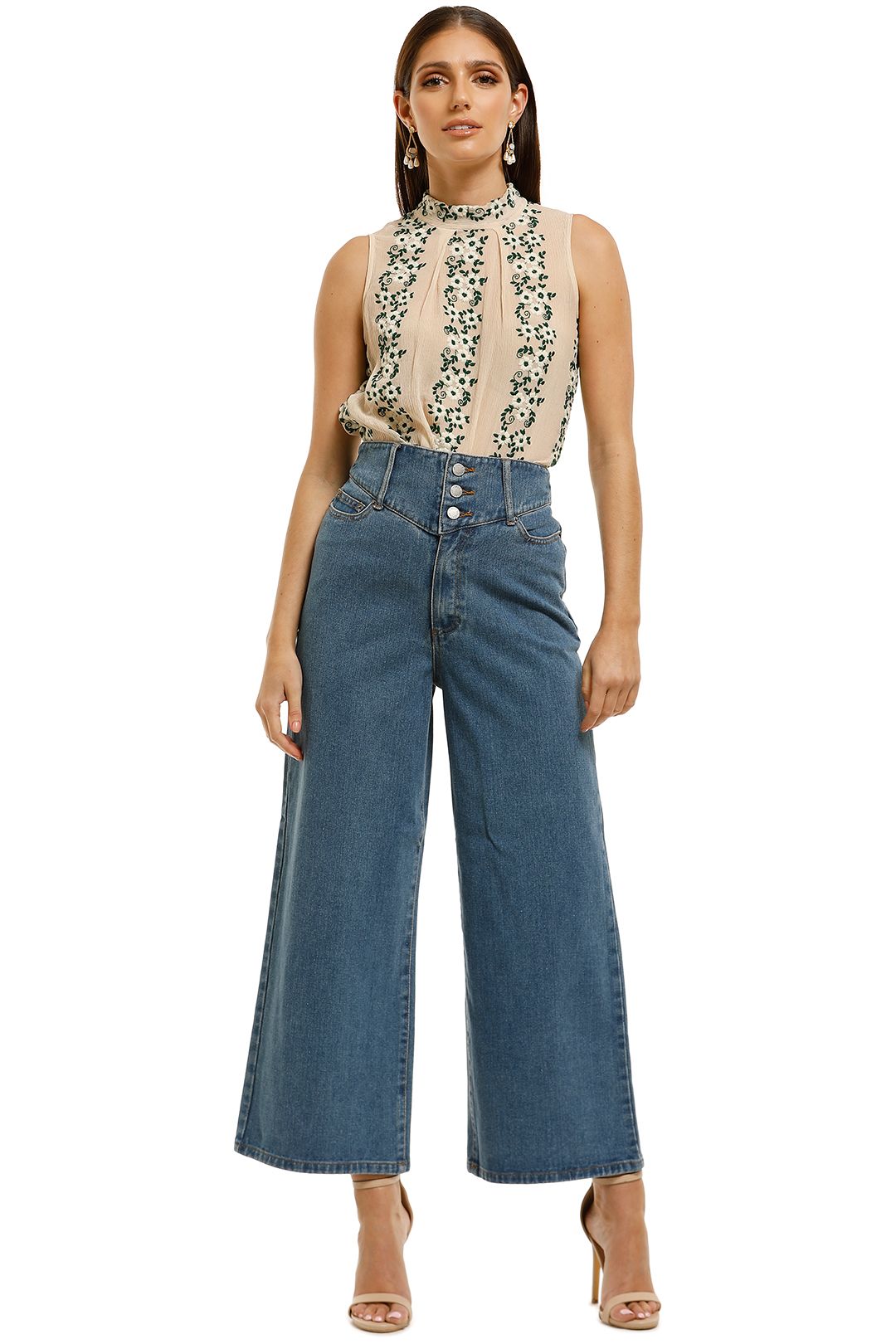 Moss-and-Spy-Daisy-Top-Embroidered-Floral-Front
