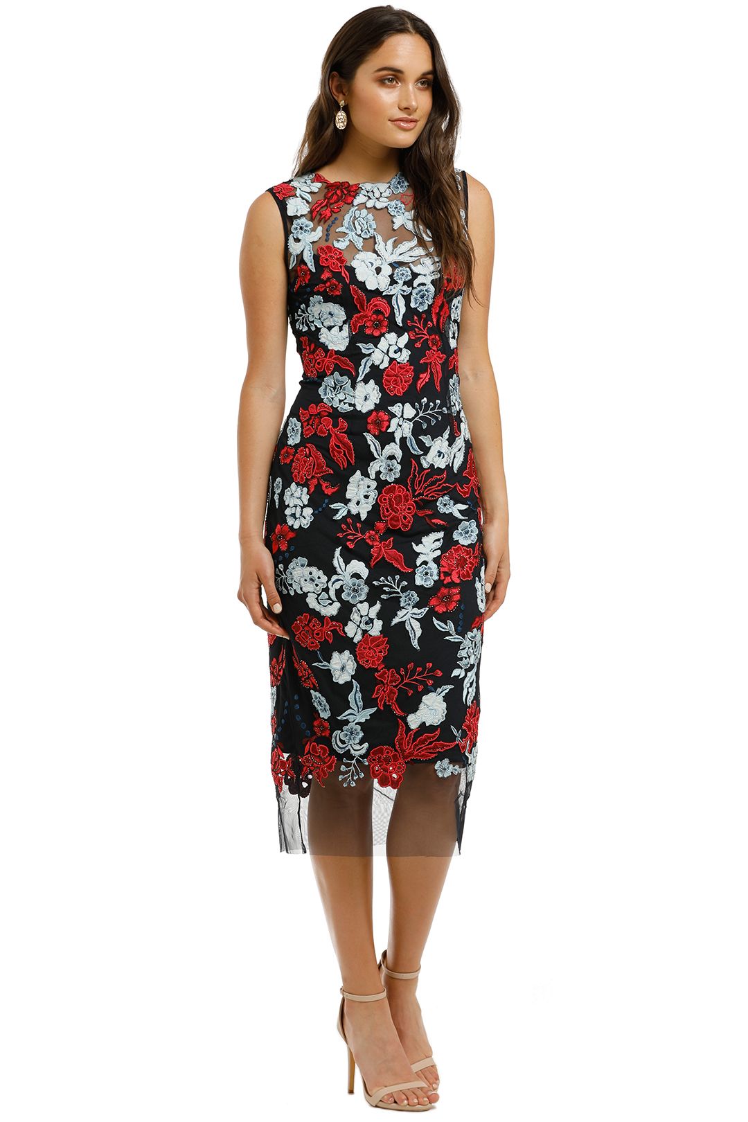 Moss-and-Spy-Primrose-Shift-Dress-Navy-and-Red-Side