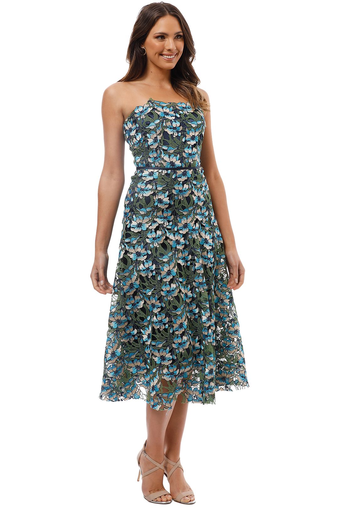 Moss and Spy - Gardenia Strapless Dress - Multi - Side
