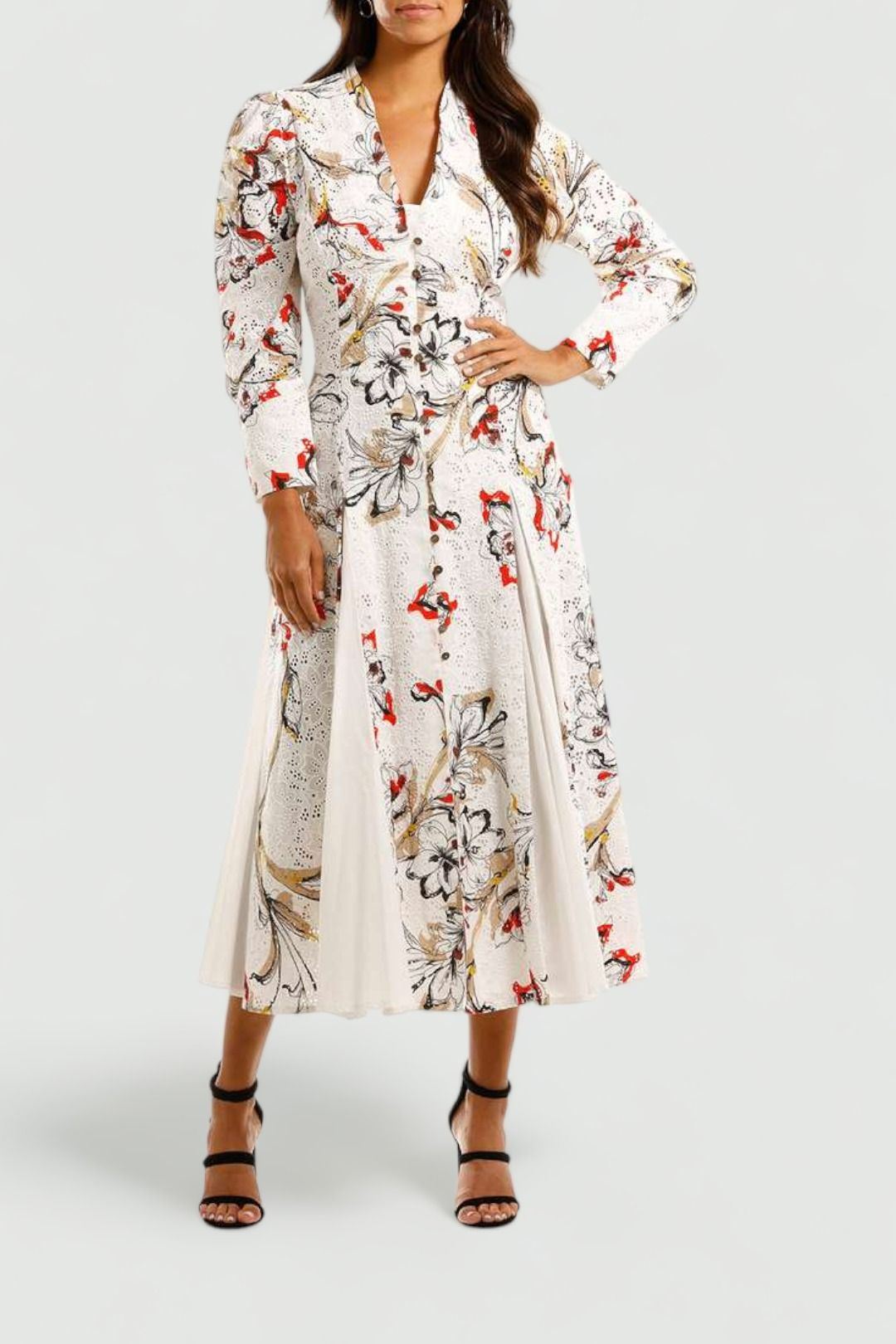 Moss and Spy Louise Button Dress Floral