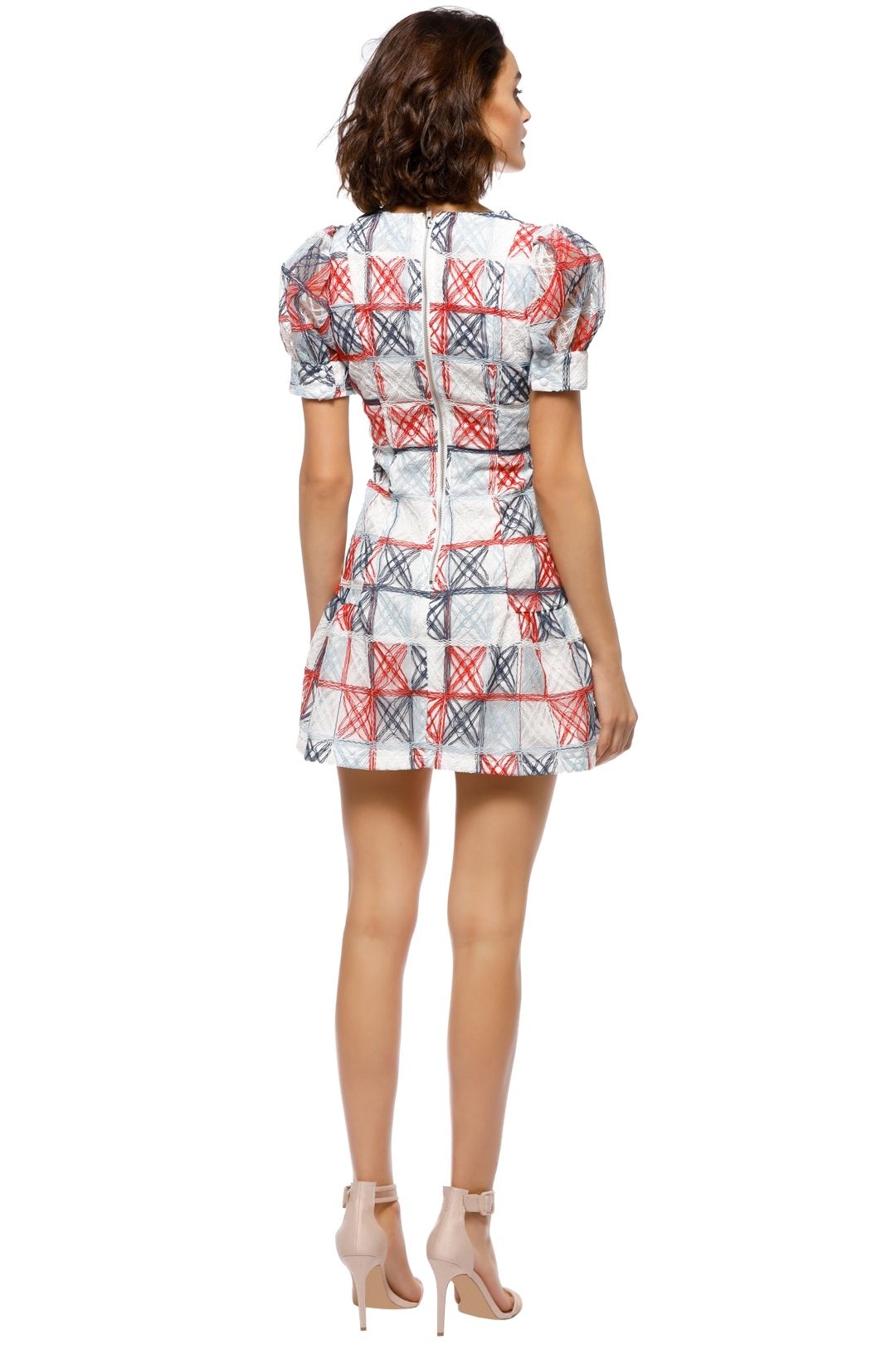 Mossman - The Equal Angles Mini Dress - Red Blue -  Back