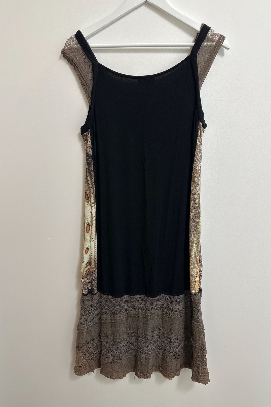 Gabriella Frattini Multi Jewel Dress With Lace Ruffled Hem