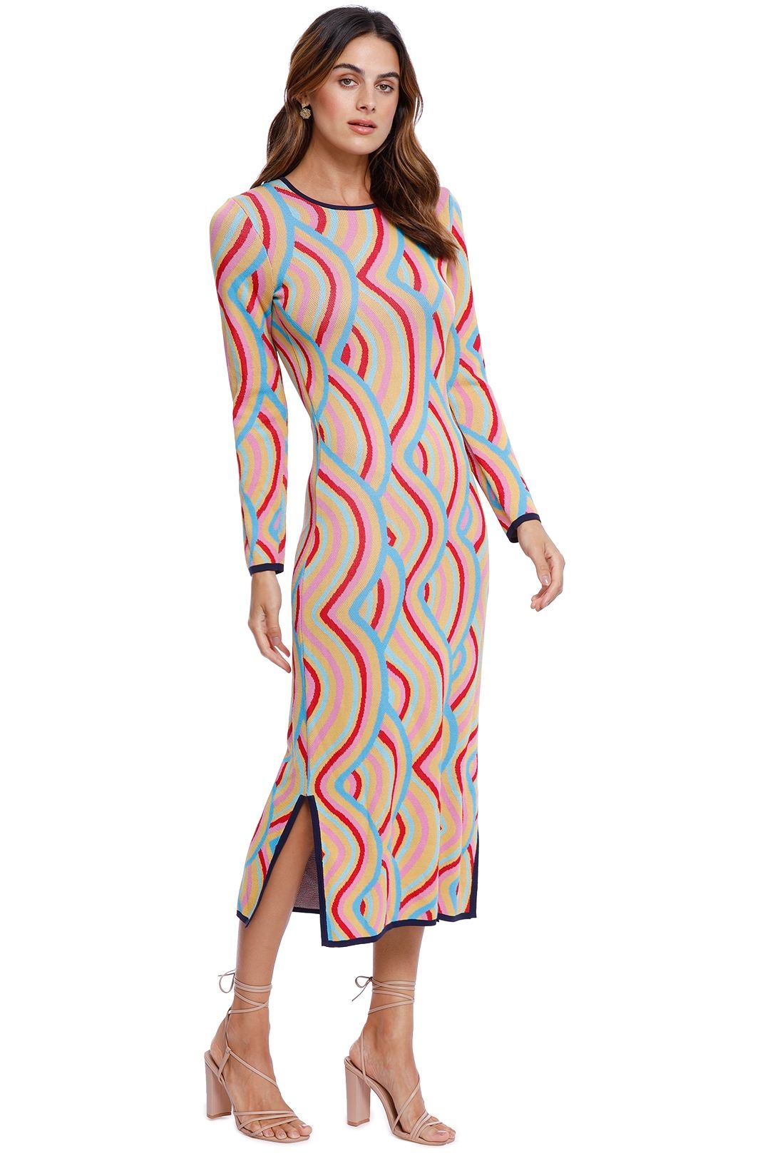 Never Fully Dressed Rainbow Swirl Knit Midi Knitted