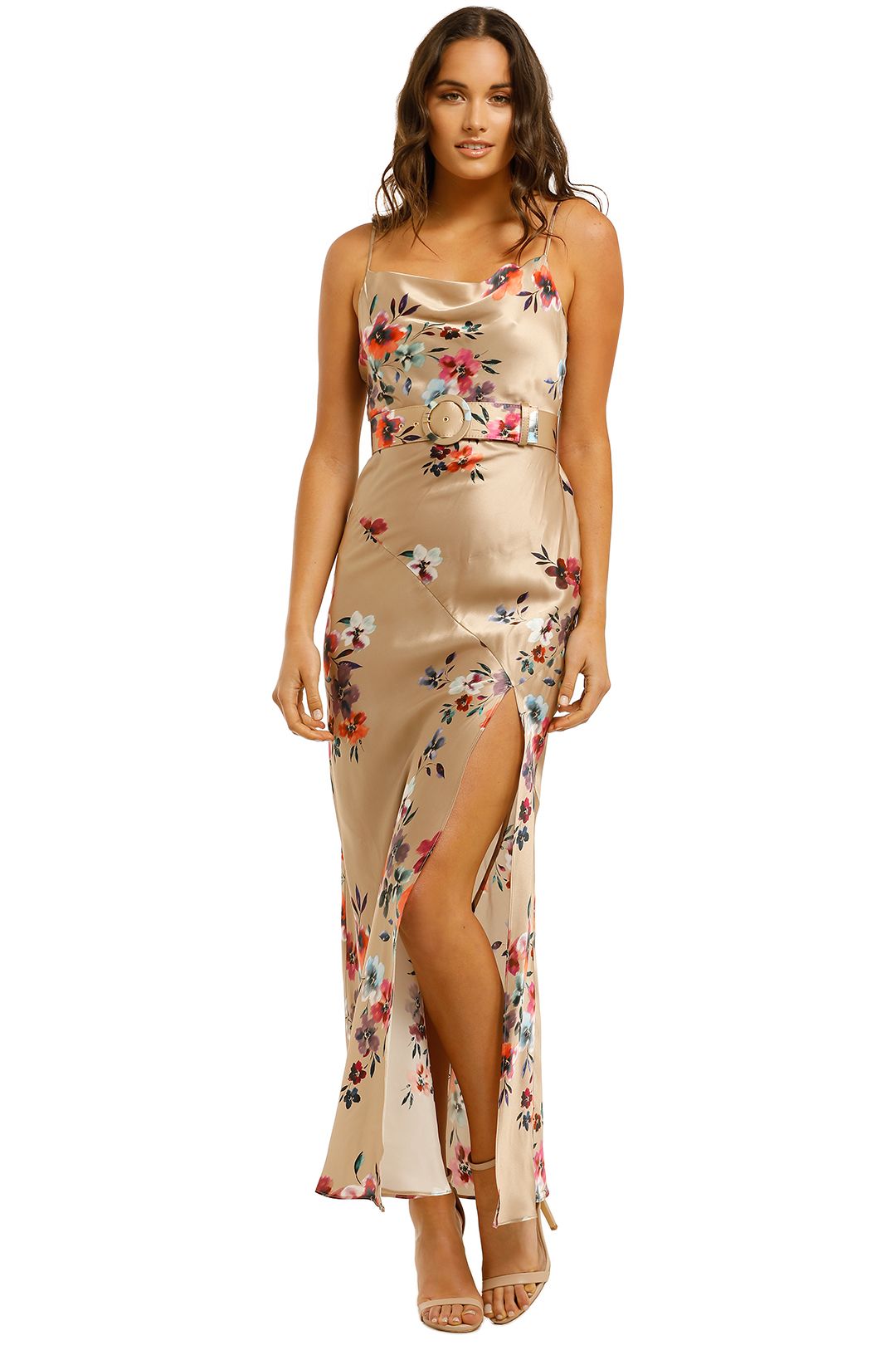 Nicholas-Simone-Dress-Watercolour-Taupe-Front