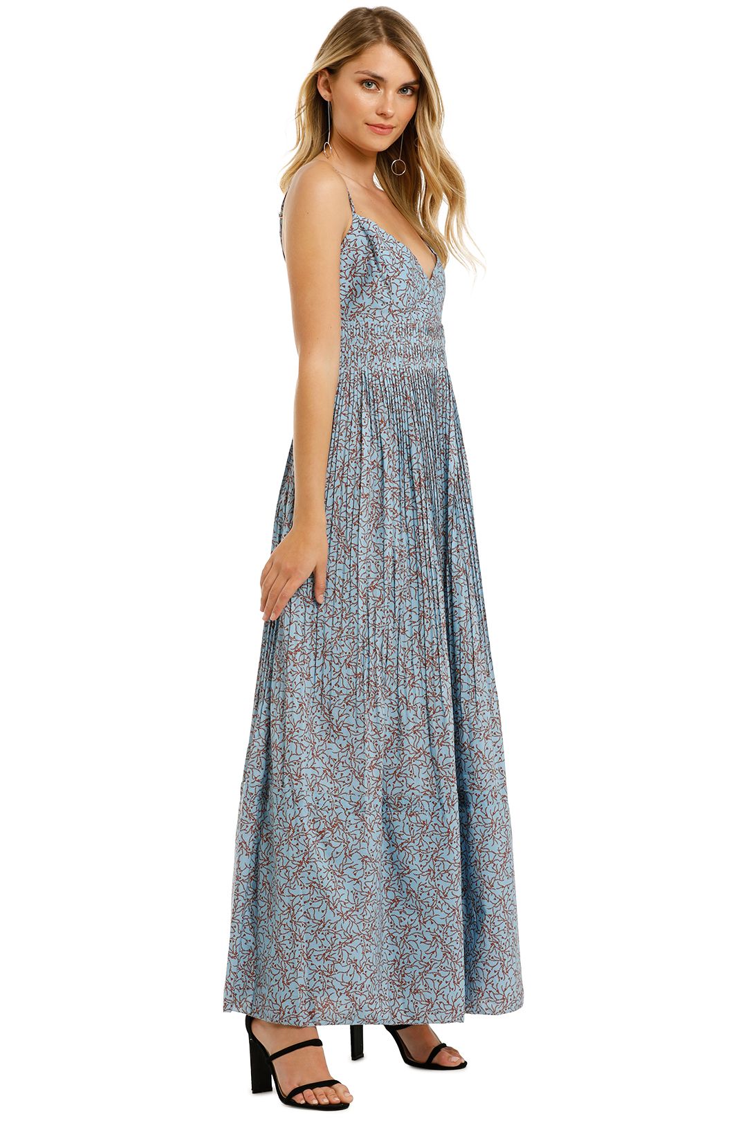Nicholas-Susan-Dress-Slate-Blue-Floral-Side