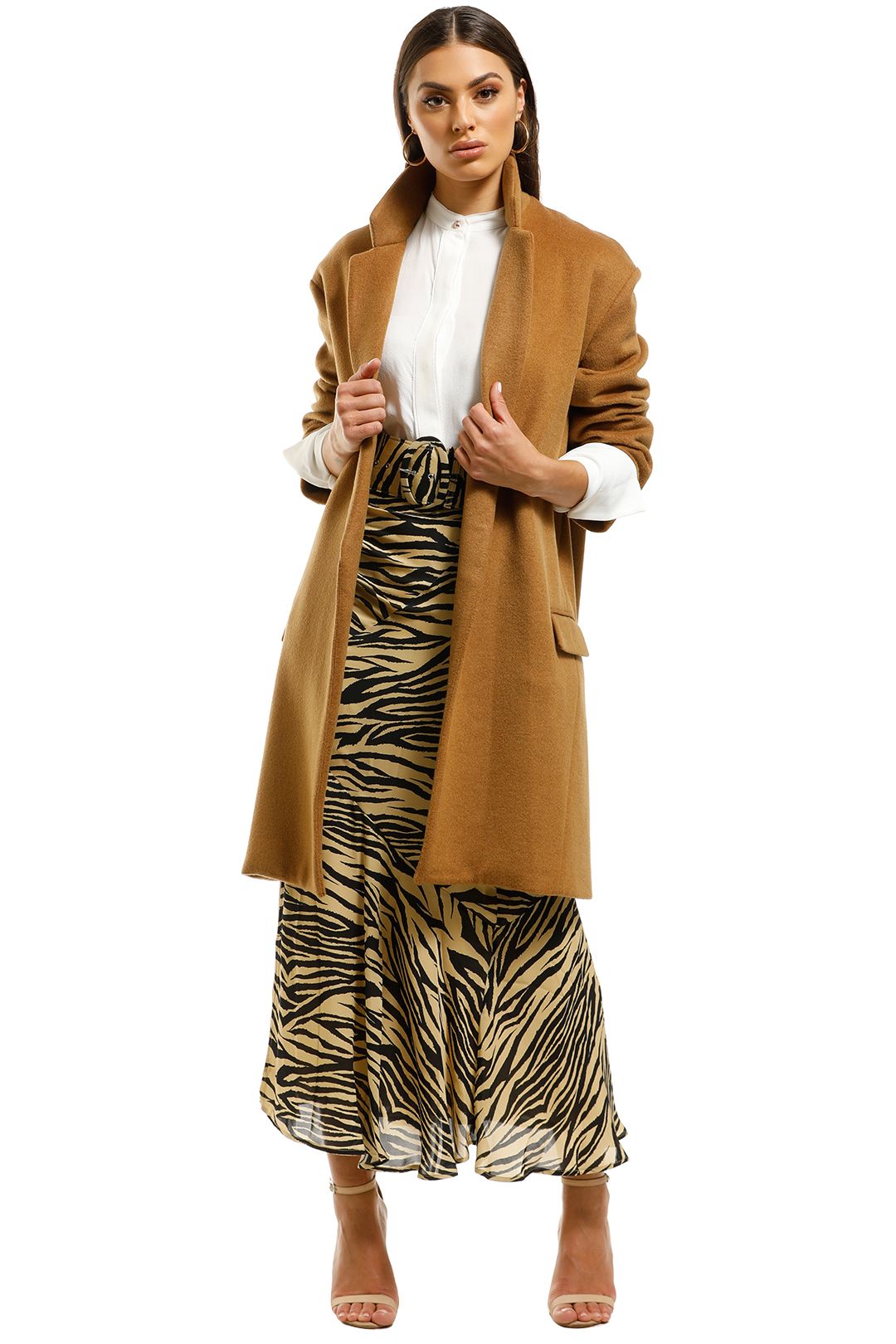 Drop Shoulder Coat in Camel by Nicholas for Rent