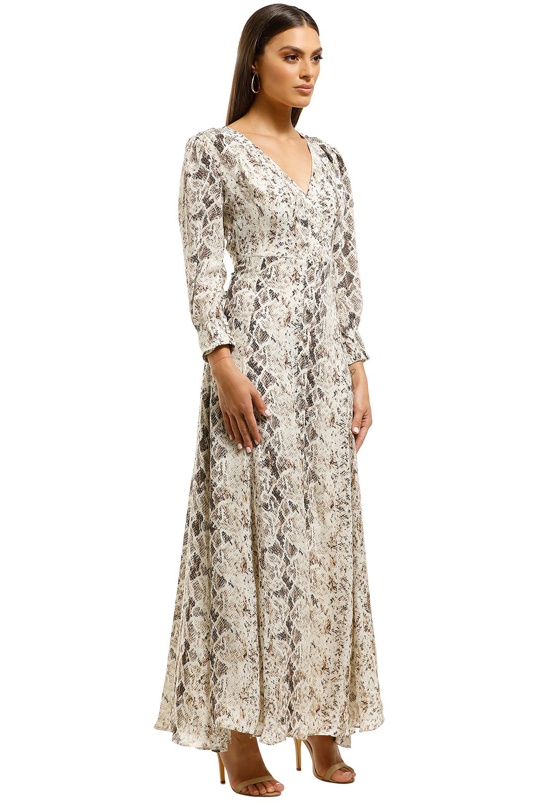 Nicholas-The-Label-Tie-Front-Maxi-Shirtdress-Brown-Multi-Side