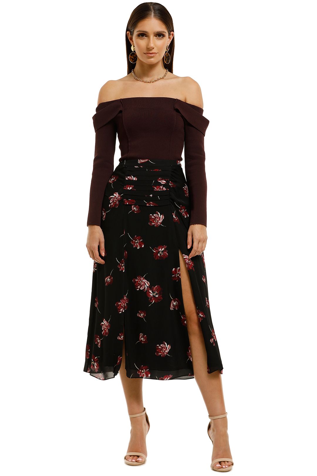 Nicholas-The-Label-Tuck-Skirt-Mulberry-Multi-Front