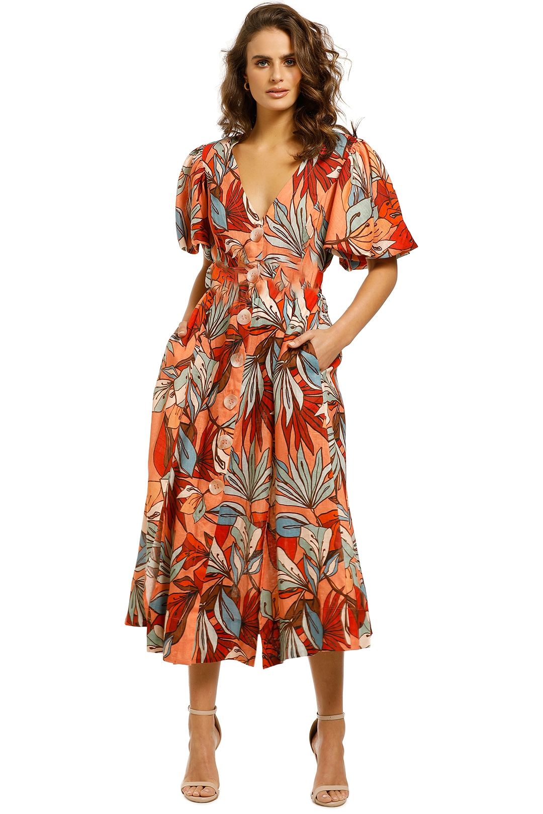 Troy Dress in Tarama Deco Floral by Nicholas for Rent | GlamCorner