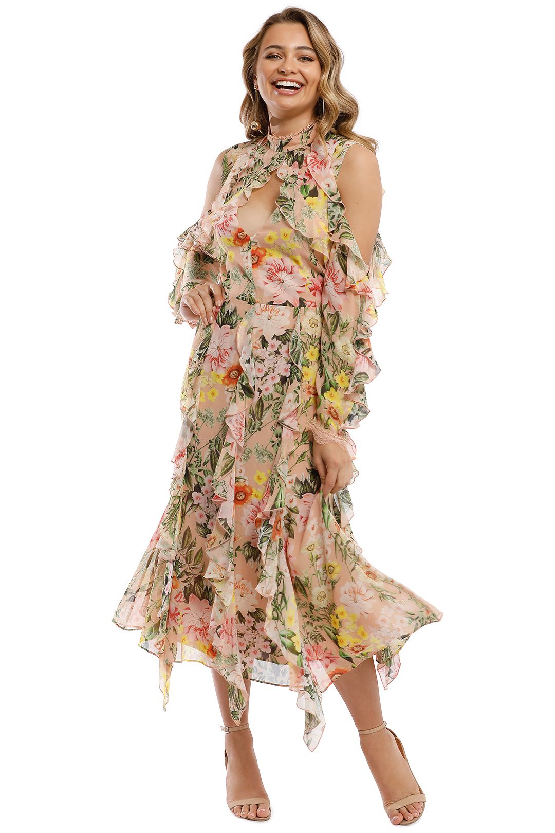 vertical ruffle dress