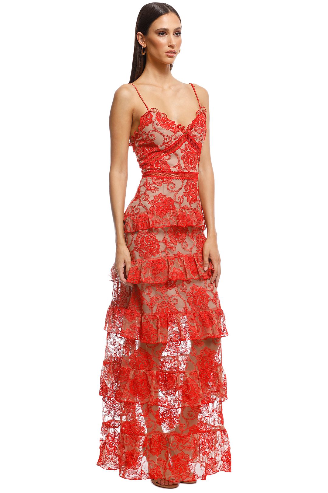 Rosie Lace Tiered Gown by Nicholas the Label for Rent