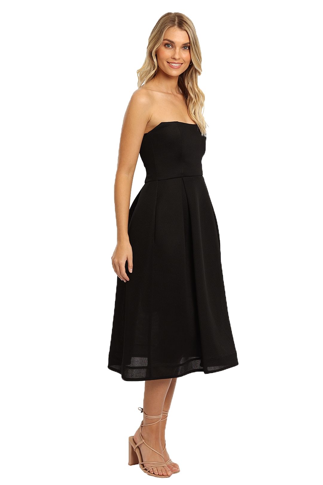 Nicholas Black Mesh Ball Gown strapless