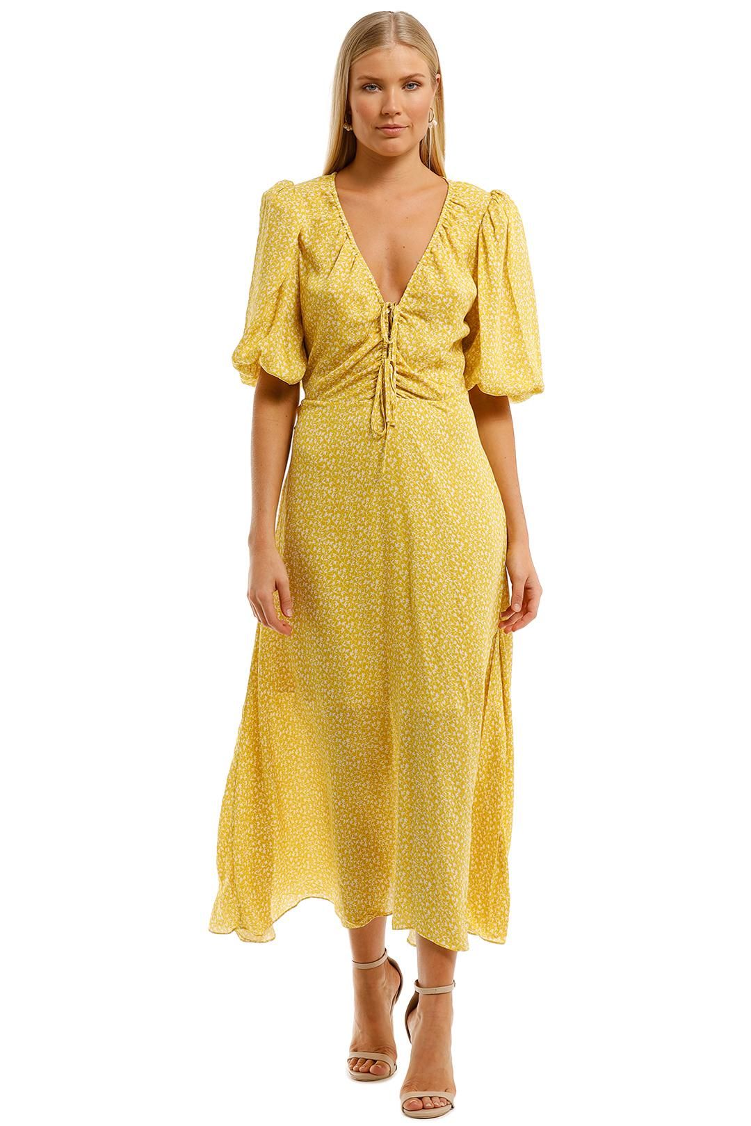 Nicholas Danielle Dress Yellow V Neckline