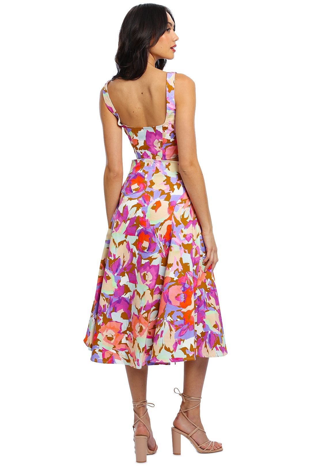 Nicholas Dawn Top and Dasia Skirt Set Abstract Floral Sleeveless
